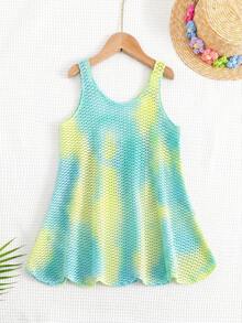 Cubrecosturas con diseño hueco y degradado de color para niñas, apto para niñas de 4 a 7 años, ideal para vacaciones de verano en la playa, cómodo y ligero - Multicolor - Ver 2