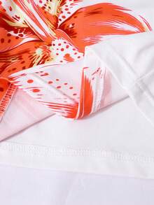 SHEIN Sparklyn Bộ đồ 2 món cho tuổi teen, phong cách phối màu ngọt ngào và cá tính, áo sơ mi hoa nhí, áo hai dây + chân váy xếp ly, màu cam rực rỡ và vàng nhạt, kiểu dáng tươi tắn, phù hợp cho hẹn hò, đi chơi, du lịch, trang phục mùa hè. - Màu Cam cháy - Xem 7