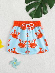 Quần short đi biển bằng vải dệt in hình cua dành cho bé trai sơ sinh/trẻ nhỏ, thích hợp cho bãi biển, kỳ nghỉ hè. - Nhiều màu - Xem 1