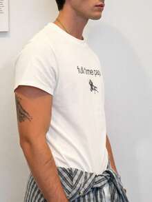 Manfinity Dauomo 男士夏季休闲印花短袖T恤 - 紅色 - 查看 3