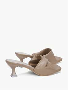 Alvarani New Summer High Heel Sandals, Comfortable Fashion Versatile Elegant Pointed Toe Sexy Slip-On Slippers For Women - Khaki - View 7