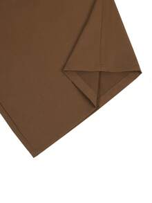 Manfinity Hypemode Pantalones cargo de pierna ancha con cintura con cordón y bolsillo con solapa, de estilo casual y versátil para hombres - Café integral - Ver 7
