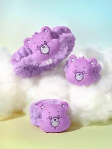 SHEIN X Care Bears 1 băng đô mềm thấm hút, 2 băng đeo cổ tay, thoải mái và tiện lợi khi rửa mặt và tắm. - Màu tím - Xem 2