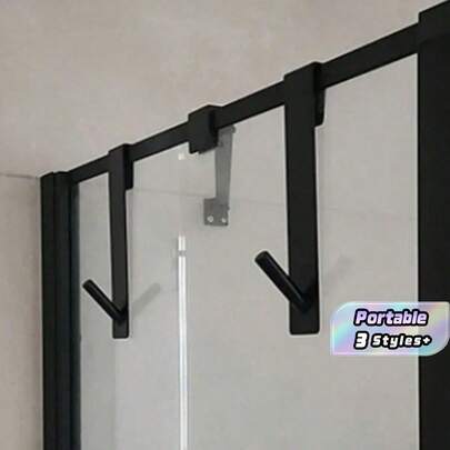 1pc Stainless Steel Shower Door Hook, Bathroom Frameless Glass Shower Door Extended Hook, Heavy Duty Towel Robe Hook