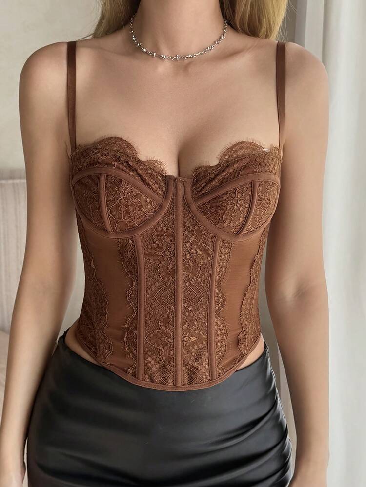 Women's Lace Patchwork Corset Camisole