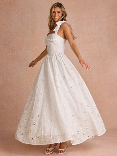  Enchnt Summer Romantic Women's White Solid Color Sleeveless Square Neck Summer Embroidered Midi Dress,Ceremony Dress,Birthday Dress,Prom Dress, Holiday Dresses,Festival Dresses,Fringe Dress,Party Dress,Vacation Outfits Women,Holiday Dresses,Elegant Dresses For Women,Summer Outfit Women,Chic
