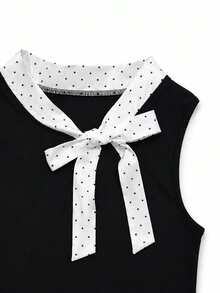 SHEIN Franclia Bộ đồ hai mảnh dành cho nữ - Đen và trắng - Xem 4