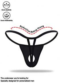 DrisQ DrisQ Fashionable Solid Color Breathable Distinctive Convenient Mid-Rise Sexy Men's Underwear - Black - View 2