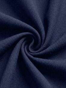 Franclia Pantalones de pierna ancha con cintura alta, decoración de botones y cintura elástica, pantalones casuales para mujer - azul real - Ver 6