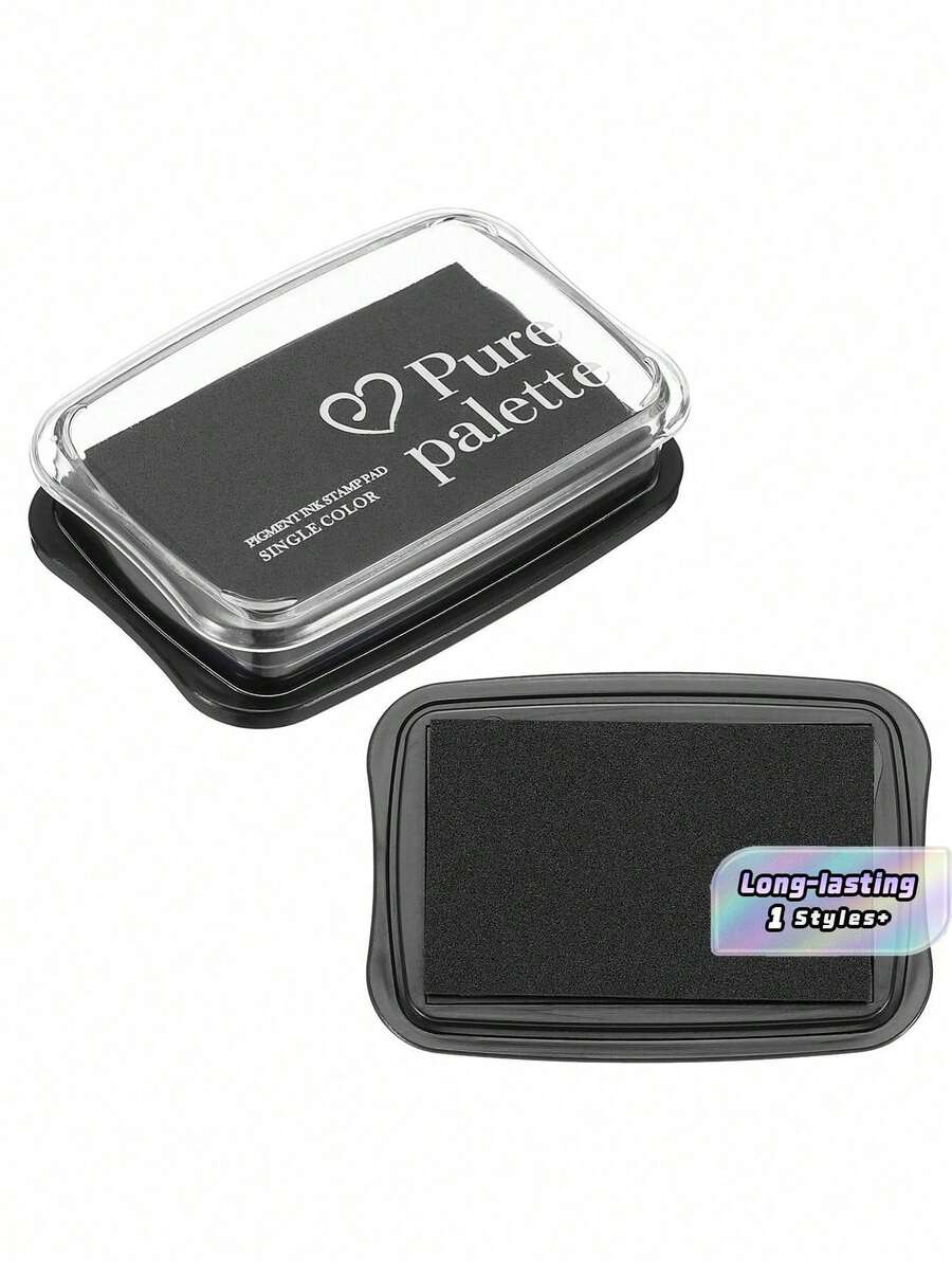 Permanent Fabric Ink Pad, Craft Fingerprint Ink Pad, DIY Washable Stamp Ink Pad For Paper And Wood Craft - Black - View 1