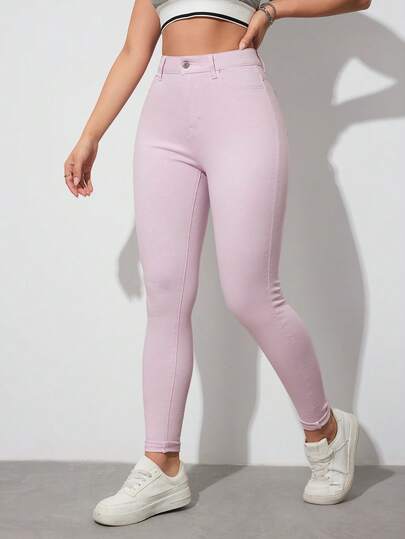 Jeanoix Quần jean denim nữ cạp cao dáng ôm, thoải mái, đa năng