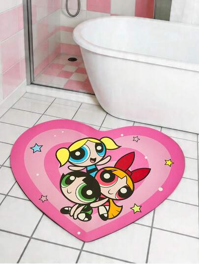THE POWERPUFF GIRLS X SHEIN 1 件异形 LOGO 装饰地毯