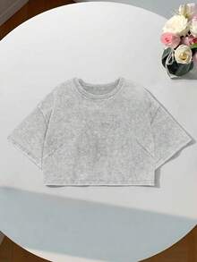 Comfortcana 女士夏季加厚基础款短袖T恤，纯棉面料，水洗工艺，浅灰色，夏季上衣 - 淺灰色 - 查看 13