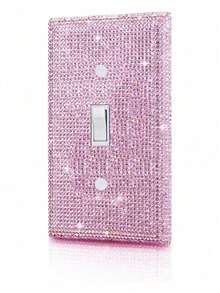 1PC Wall Plate Outlet Covers, Plug Covers For Electrical Outlets, Standard Size 4.50" X 2.76", Silver Rhinestones Bling Decorative Light Switch Cover Plate For Bedroom Accessories Home Decor,Stickers,Wall Decal, Vinyl Decal For Home Decorations,Spring Decoration Items Refresh Your Home,Rama Decoration Stickers Gifts Birthday Graduation - pink - View 4