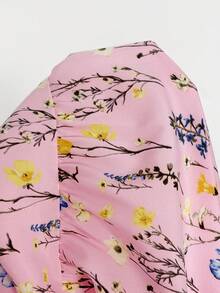 SHEIN 孕妇休闲碎花系带露背吊带连衣裙 - 淺粉色 - 查看 8