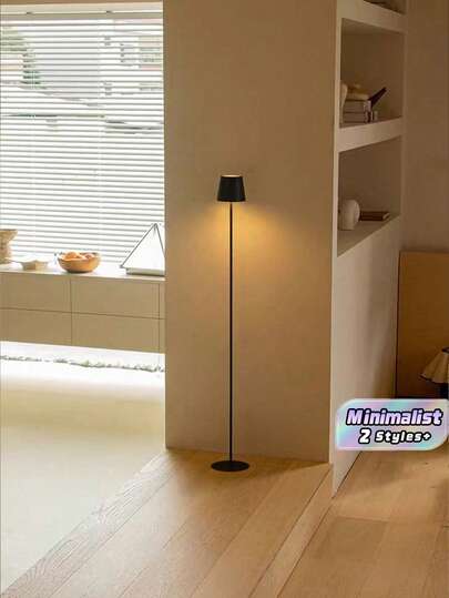 Đèn sàn kim loại đen/trắng, kiểu dáng cổ điển đơn giản, thích hợp cho phòng khách, phòng ngủ, kệ tivi, phòng ăn, đầu giường, nhà nghỉ, ánh sáng ấm áp có thể điều chỉnh độ sáng, có thể sạc lại, thiết kế tối giản kiểu Scandinavia.