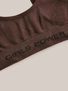 2pcs/Set Wireless & Padless Casual Comfortable Women Underwear Set - Coffee Brown - View 8