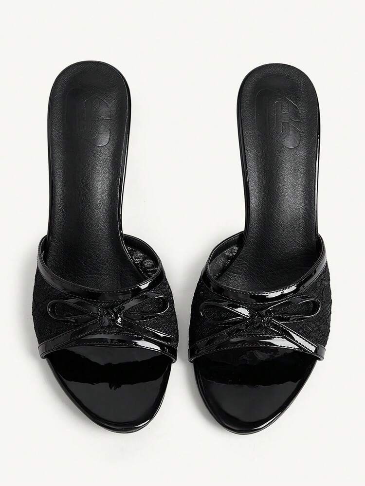 CUCCOO CHICEST Women's Fashion High Heel Sandals, Bow Kitten And PU Global Four Seasons Commuter Elegant Foundation Festival Office Outdoor Daily Versatile