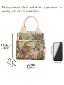 Retro-Style Printed Insulated Lunch Bag, Women's Style, Suitable For Students And Office Workers. - Multicolor - View 3