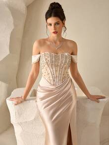 Women Cocktail Dresses - Champagne - View 5