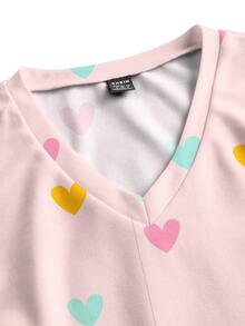 PopScrub 休闲简约爱心印花制服上衣 - 彩色 - 查看 4