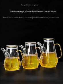 1pc Creative Diamond Design Borosilicate Glass Oil Bottle, Leak-Proof Glass Oil Pot, Suitable For Soy Sauce, Vinegar, Cooking Oil And Seasoning In Kitchen - View 6