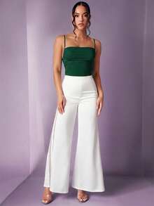 Silquee Women's Fashionable Versatile Ruched Backless Bodysuit - Dark Green - View 4
