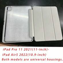 Ốp lưng dạng gập bằng da TPU tương thích với A16 (thế hệ 11/10), thế hệ 9/8/7 (10.2"), Air (10.9"), Pro (11"), Air (10.9"), Pro (12.9"), Màu xám - Màu Xám nhạt - Xem 16