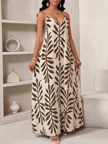 SHEIN Lady 夏季女士休闲碎花无袖连衣裙 - 彩色 - 查看 7