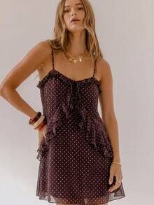 Aralina Summer Winter Ruffle Animal Print Sexy Pink Mini Dress - Multicolor - View 7