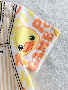 Playful Pals رومبير رضيع ولد مطبوعة بطبعة ديناصور لطيفة ناعمة ومريحة، مناسبة للارتداء اليومي، هدية عيد الميلاد - أصفر - مشاهدة 10