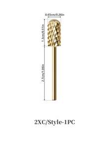 GGJOYO Nail Drill Bit, 1pc Bits For Nail Drill, Tungsten Carbide Nail Drill Bits, Smooth Round Top Large Barrel Bits, Nail Supplies For Nail Tech To Remove Acrylic Nails (XF & F & M & C & XC & 2XC) - Gold - View 10