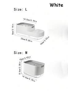 1个洗洁精分配器，二合一按压式容器带海绵架，洗洁精按压盒，浴室乳液容器，浴室配件，厨房用品，厨房配件，厨房工具 - 多色 - 查看 4