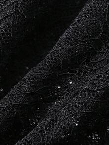 DAZY Women's Fitted Lace Halter Backless Tank Top - Black - View 6