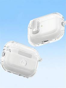 SHEIN 1 chiếc hộp đựng tai nghe Bluetooth màu hồng dễ thương có khóa cài, chống rơi tự động, trong suốt, tương thích với Bluetooth 1, 2, 3, 4, mềm mại, tương thích với Pro 2, Pro 3, vỏ bảo vệ chống mất, quà tặng lễ Phục sinh - Nhiều màu - Xem 8