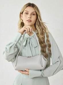 MOTF BOLSO DE HOMBRO PARA MUJER, BOLSO DE MANO VERSÁTIL EXQUISITO Y SENCILLO PARA VIAJES - Gris - Ver 7