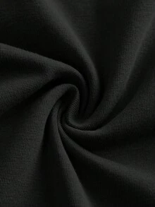SHEIN EZwear 女款休閒高腰摺疊寬腿直筒長褲，春夏秋冬日常健身運動穿搭，黑色卡其色 - 彩色 - 查看 8