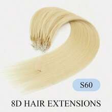 8D Micro Link Nano Beads Hair Extensions,12-22 INCH 50s /Pack, Micro Loop Human Hair Extensions, Invisible No Trace,Straight Human Hair,Invisible Mini Silicon Beads Easy To Install,Seamless Hair Lengthening Straight Hair Texture Natural Hair Look - Multicolor - View 21