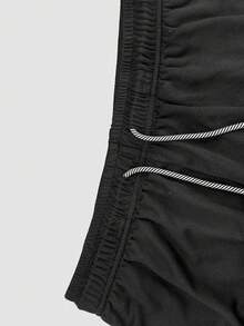 Sport MetroGents Men's Lightning Print Drawstring Waist Double-Layer Sports Shorts, Gym - Black - View 4