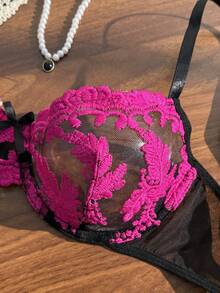 4pcs Women's Sexy Lingerie Set - Hot Pink - View 6