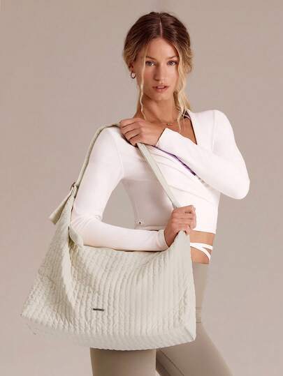 GLOWMODE Large 15L QuiltedEase Everyday Shoulder Bag Large Tote With Adjustable Strap Zipper Compartments Interior Pocket Daily Casual Wear