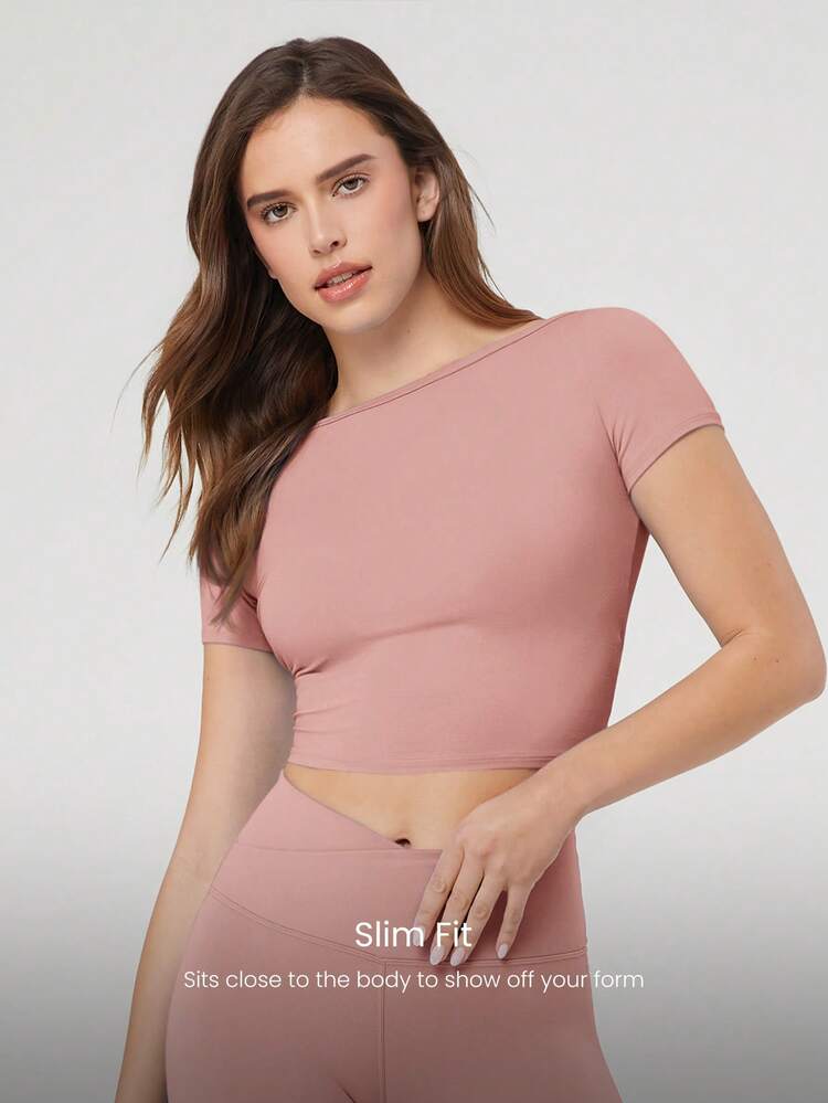Optidry Quick-Dry Open-Back Tee Daily Casual Quick Dry Moisture Wicking Spring Summer