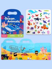 MINKOJA Reusable Sticker Books, Children's Early Education Stickers,Quiet Sticker Book Multiple Scenes Suitable For Christmas, New Year Gifts - Multicolor - View 9