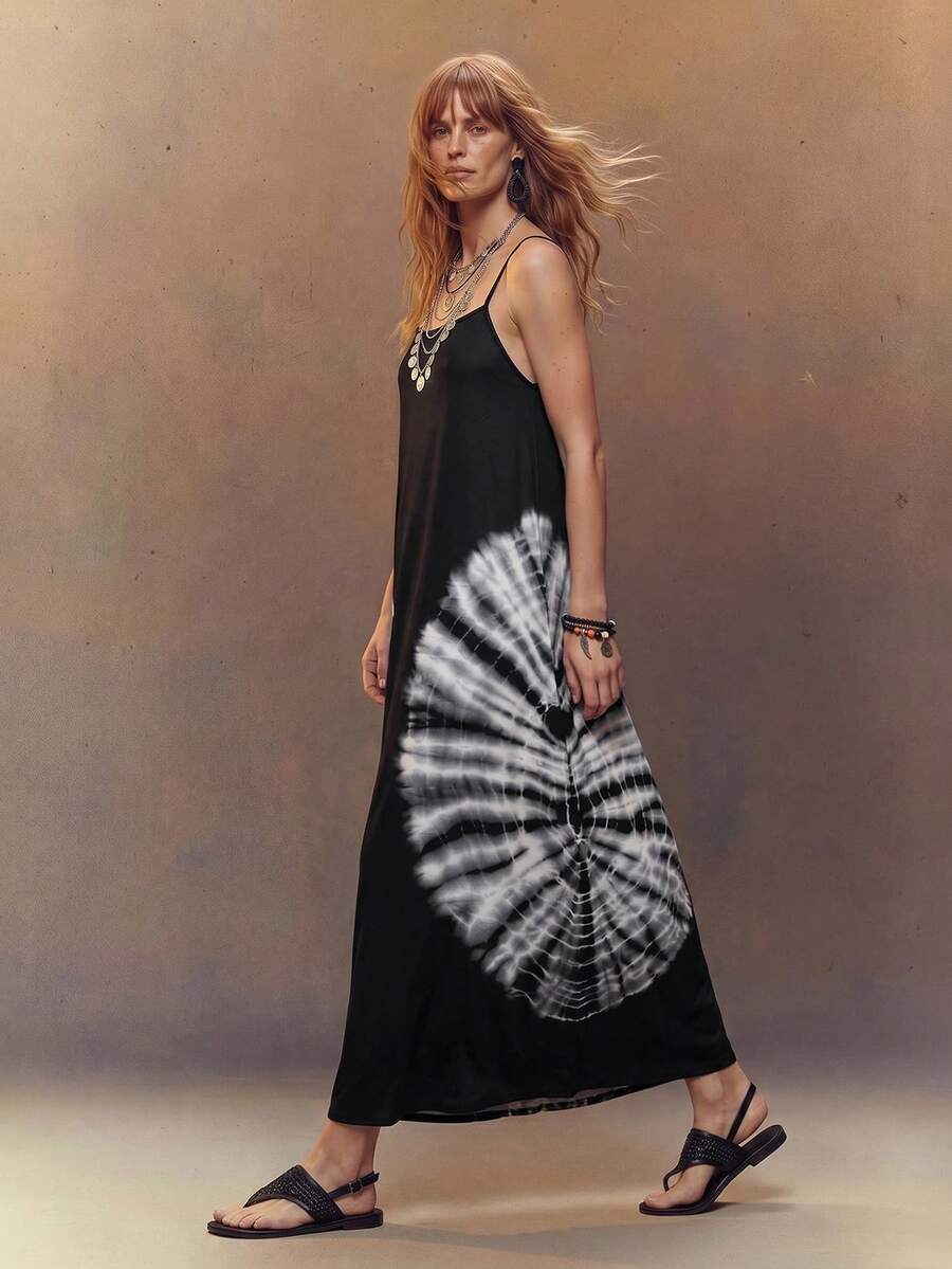 Fembélia 1 pieza Vestido largo regular para mujer - Negro - Ver 1