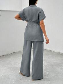 Pink Two  Pieces Cozy Sets - Grey - View 2