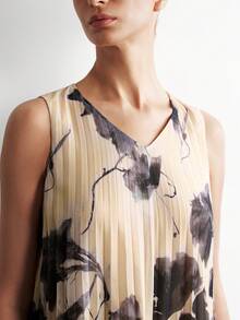 SHEIN Stylify Đầm xếp ly in họa tiết cổ chữ V dành cho nữ - Nhiều màu - Xem 7