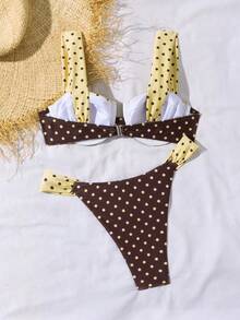 Swim Mod Bộ bikini chấm bi 2 món có gọng dành cho nữ, đồ bơi đi biển. - Nhiều màu - Xem 2