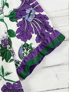 Women's Woven Printed Summer Blouse For Ladies - Purple - View 4