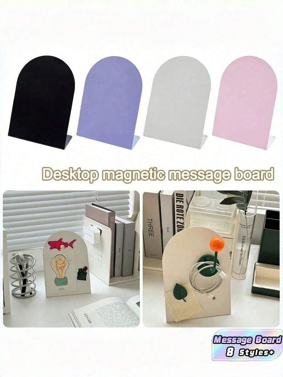 Magnetic Message Board & Card Holder Display, Desktop Notepad Organizer With Vertical Badge Storage, Office Desk Accessory & Workspace Organizer - one-size - View 1