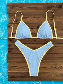 Swim Mod Bộ bikini hai mảnh buộc dây cổ gợi cảm mùa xuân/hè 2026, thích hợp cho kỳ nghỉ. - Nhiều màu - Xem 2